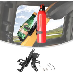 Linskip Roll Bar Fire Extinguisher Bracket Mount Fit for 2021-2024 Ford Bronco 4Door, Dual Cup Bottle Holder for Bronco Accessories(Left)