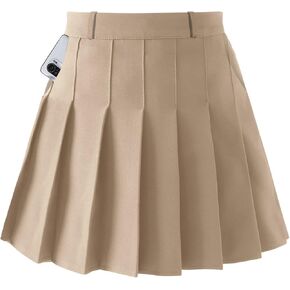 Women's A-line Plaid Skater Pleated Skirts, High Waist Mini Y2K Style Tennis Skirt Skort for School Women Green and Black, US XL