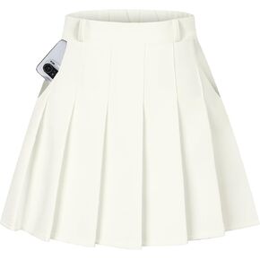 Women's A-line Plaid Skater Pleated Skirts, High Waist Mini Y2K Style Tennis Skirt Skort for School Women Green and Black, US XL