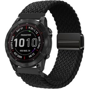 Braided-Bands Compatible with Garmin Vivoactive4/Venu 3/Venu 2/Forerunner 255/265/955/965-22mm Braided Sport Stretchy Adjustable Replacement Strap for Galaxy Watch 3 45mm/Gear S3 Frontier/Classic