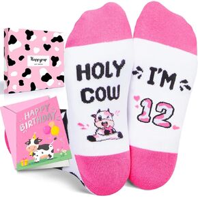 HAPPYPOP 9th Birthday Gifts Ideas for Girls - Socks for Girls Boys Age 9, Nine Year Old Gifts for Kids, Presents for 9 Year Olds, Birthday Gift Box with Greeting Card