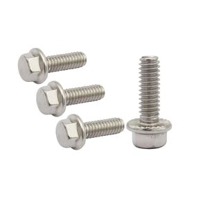 LBY 30pcs 1/4-20 × 3/4'' Hex Flange Bolt, Flanged Hex Head Bolts Flange Hexagon Screws, Fully Threaded, 304 Stainless Steel (Silver)