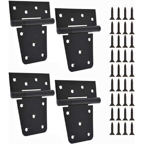 4 Pack 3.5 Inch Shed Door Hinges Gate Strap Hinges Black Iron Wrought Hardware for Wood Shed Barn Door Fence Gate Yard Door