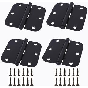 4 Pack 4 Inch Shed Door Hinges Gate Strap Hinges Black Iron Wrought Hardware for Wood Shed Barn Door Fence Gate Swing Yard Door