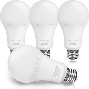 Super Bright White LED Light Bulbs, 23W A21 LED Light Bulbs, 150 Watt - 200 Watt Equivalent, Daylight White 5000K, 2500LM, Non-dimmable, E26 Base for Home Office Porch, 4 Pack