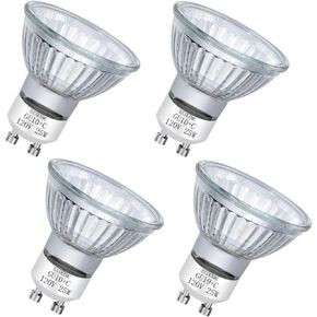 Halogen Bulb 25W NP5 Candle Warmer ETC Replacement Light Bulb (4 Pack) Halogen GU10 120V for Wax Melt, Tart Burner, Recessed, Track Lighting, MR16 JDR with Glass Cover, Dimmable, Warm White 2700K…