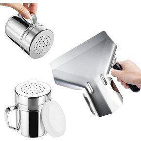 مغرفة الفشار لآلة الفشار، مغرفة الفشار من الفولاذ المقاوم للصدأ مع قطعتين من شاكر ملح الفشار، مغرفة قلي فرنسية مع فتحة ملعقة واسعة ومقبض أخدود الإصبع للحفلات، ليلة الفيلم، المسرح in Kuwait