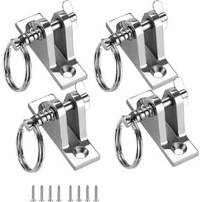 TINGZHIGO Bimini Top Deck Hinge with Quick Release pin, Bimini Top Fitting Hardware 90° Deck Hinge, 316 Stainless Steel, Installation Screws(4 Packs)