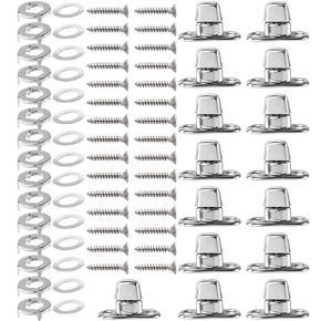 15 Set Marine Grade Twist Lock Fasteners, Rustproof Turn Button Eyelet Stud Mounting Screws, Zinc Alloy Canvas Quarter Turn Fasteners for Ships Yachts Fishing Boats RVs