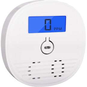 Mini LCD Display Carbon Monoxide Alarm Detector, 85dB Sound Warning, for Car, Trip, House (Battery not Included)