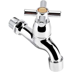 Nikou Kitchen Sink Faucet, 3 Cross Handle ABS Water Faucet Washing Machine Sink Basin Cold Water Tap with Single Spout & Handle