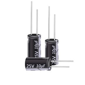 100 Pcs 10UF Capacitor 5x11mm(0.2 x0.43in) 25v Electrolytic Capacitor Radial High Frequency Axial Electrolytic Polarized Capacitors Tube Amplifier(13X20mm(0.51x0.79in))