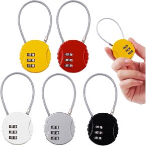 5 Pcs Combination Lock,3 Digit Combination Lock, Small Combination Lock, Outdoor Waterproof Combination Lock for Gym Locker, Suitcase, Backpack