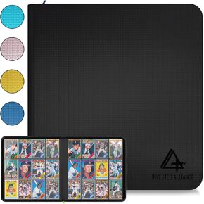 Premium TCG Card Binder | Sports Trading Card Binder 12 Pocket, Trading Card Binder Zipper, Sport Card Binder, Magic Trading Card Binder For 480 Side Loading Pockets, Collectible MTG Card Binder.