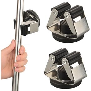 MUTUACTOR Magnetic Broom Holder Heavy Duty,Anti-slip Magnetic Tool Holder for Hanging Broom and Mop,Universal Magnet Tool Storage Rack with 360 Rotation Clips for Garage Basement Kitchen Organizer