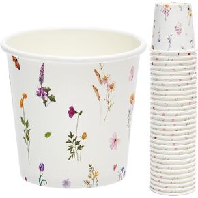 Crisky 300 Pack Paper Bathroom Cups 3oz Disposable, Elegant Design Floral Small Mouthwash, Hot/Cold Beverage Coffee, Dessert Available for Birthday Parties, Home-use, Picnics, Ceremonies Any Events