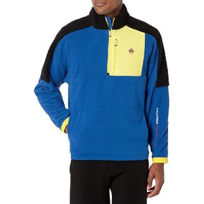 Nautica Men's Competition Sustainably Crafted Quarter-Zip Mixed-Media Pullover