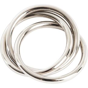 SARO LIFESTYLE NR543.S Three Napkin Rings (4 Pack), Silver