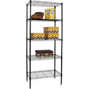 Storage Metal Utility Shelves, 5-Tier 24" Steel Garage Storage Wire Shelving Unit,750Lbs Rust-Proof Storage Racks w/Leveling Feet, NSF Certification Shelf for Kitchen Office Garage
