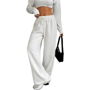 Women's Drawstring Waist Wide Leg Pants Trousers Casual Loose Sports Sweatpants