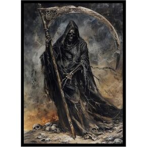 100 MTG Card Sleeves with 100 Inner Sleeves, Textured Back Art Sleeves, Fit Standard Size Cards - GrimRipper