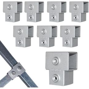 Square Tubing Connector Square Tube Fittings, One T 3 Way Connector,SiegYma 8Pcs Square Tube Fittings for Square Tubes for Square Railing Chain Fence Guardrail End Rails Clamps