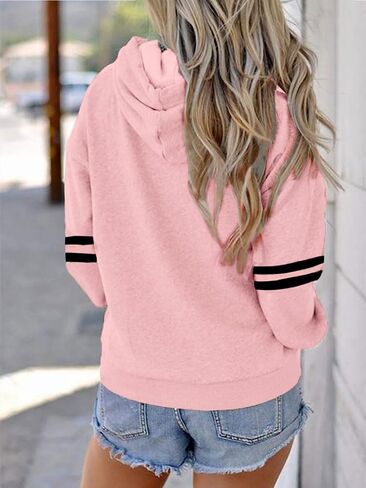 Womens Soccer Mom Hoodies Long Sleeve Casual Loose Striped Soccer Graphic Sweatshirt with Pocket in Kuwait