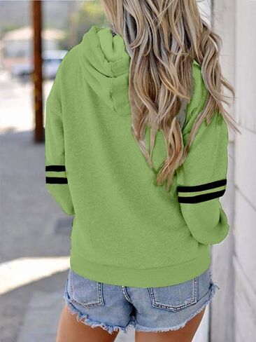 Womens Soccer Mom Hoodies Long Sleeve Casual Loose Striped Soccer Graphic Sweatshirt with Pocket in Kuwait