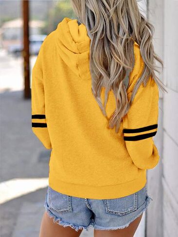 Womens Soccer Mom Hoodies Long Sleeve Casual Loose Striped Soccer Graphic Sweatshirt with Pocket in Kuwait