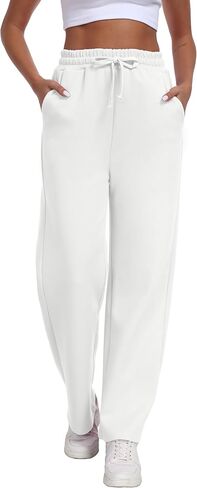 Women's Straight Leg Sweatpants High Waist Baggy Sweat Pants Casual Workout Pants Soft Lounge Pants with Pockets in Saudi Arabia