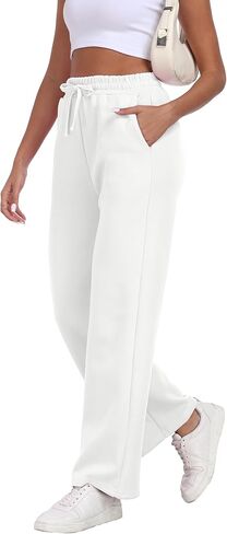 Women's Straight Leg Sweatpants High Waist Baggy Sweat Pants Casual Workout Pants Soft Lounge Pants with Pockets in Saudi Arabia