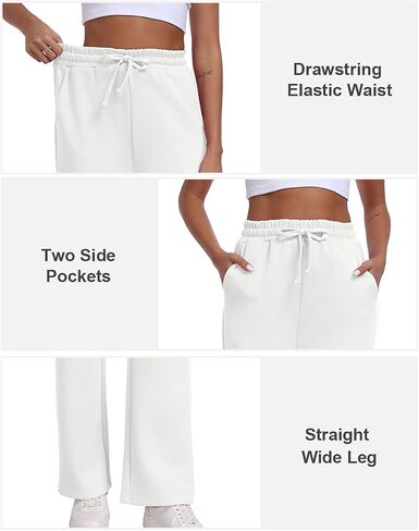 Women's Straight Leg Sweatpants High Waist Baggy Sweat Pants Casual Workout Pants Soft Lounge Pants with Pockets in Saudi Arabia