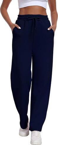 Women's Straight Leg Sweatpants High Waist Baggy Sweat Pants Casual Workout Pants Soft Lounge Pants with Pockets in Saudi Arabia