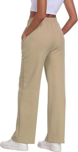 Women's Straight Leg Sweatpants High Waist Baggy Sweat Pants Casual Workout Pants Soft Lounge Pants with Pockets in Kuwait