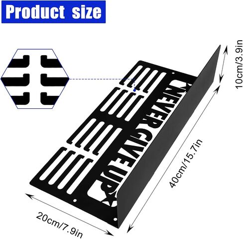 Medal Display Hanger, Sports Medal Stand Never GIVE UP Motivational Quotes Medal Shelf Display Rack for Walls Holder More Than 64 Sports Medals (Black) in Saudi Arabia