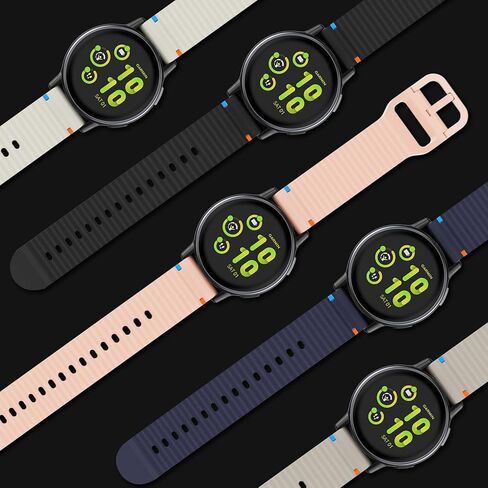 Silicone Bands Compatible with Garmin Vivoactive 4 Watch Band/Venu 3/Venu 2 Women Men, Soft Wave Rubber Strap for Forerunner 745/265/255 Music Quick Release Wristband with Decorative Woven Line in Saudi Arabia