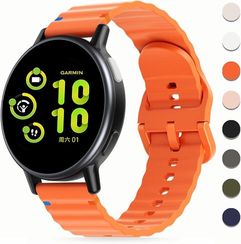 Silicone Bands Compatible with Garmin Vivoactive 4 Watch Band/Venu 3/Venu 2 Women Men, Soft Wave Rubber Strap for Forerunner 745/265/255 Music Quick Release Wristband with Decorative Woven Line in Saudi Arabia