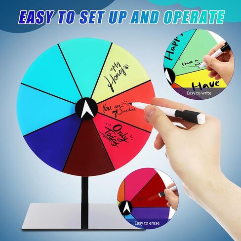 TOYANDONA Wheel for Fortune Game, Spinning Wheel for Prizes, Roulette Wheel, Prize Wheel Game, with Dry Erase Marker and Eraser Wheel for Fortune Spinning Game Carnival in Saudi Arabia