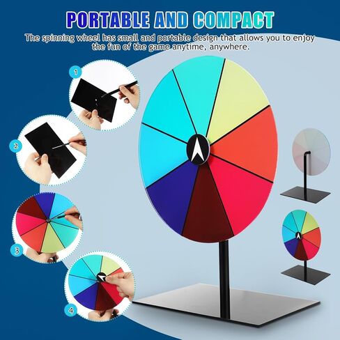 TOYANDONA Wheel for Fortune Game, Spinning Wheel for Prizes, Roulette Wheel, Prize Wheel Game, with Dry Erase Marker and Eraser Wheel for Fortune Spinning Game Carnival in Saudi Arabia