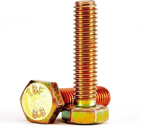M6-1.0 x 55mm Heavy Duty Hexagon Bolts Hex Head Screws, 8.8 Grade Alloy Steel, Galvanized Finish, Metric Machine Fully Threaded, 10PCS in Kuwait