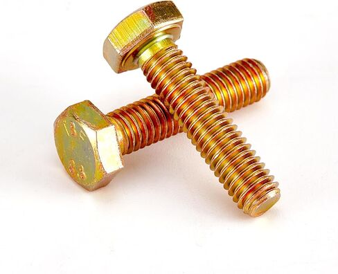 M6-1.0 x 55mm Heavy Duty Hexagon Bolts Hex Head Screws, 8.8 Grade Alloy Steel, Galvanized Finish, Metric Machine Fully Threaded, 10PCS in Kuwait