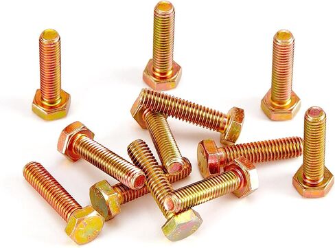 M6-1.0 x 55mm Heavy Duty Hexagon Bolts Hex Head Screws, 8.8 Grade Alloy Steel, Galvanized Finish, Metric Machine Fully Threaded, 10PCS in Kuwait
