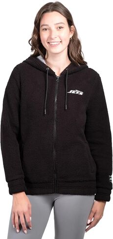 Ultra Game Women's NFL Official Super Soft Sherpa Full Zip Hoodie Sweatshirt Jacket in Saudi Arabia
