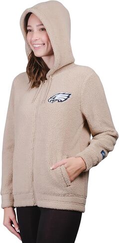 Ultra Game Women's NFL Official Super Soft Sherpa Full Zip Hoodie Sweatshirt Jacket in Saudi Arabia
