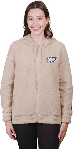 Ultra Game Women's NFL Official Super Soft Sherpa Full Zip Hoodie Sweatshirt Jacket in Saudi Arabia