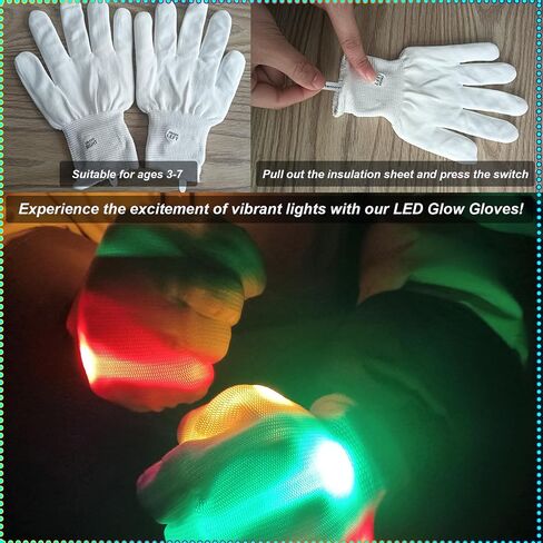 قفازات Rave Gloves LED لأزياء الهالوين العائلية، ألعاب قفازات مضيئة للأعمار من 14 عامًا فما فوق، ألعاب Rave، ألعاب أصدقاء قوس قزح، ألعاب رائعة للرجال والنساء الذين تتراوح أعمارهم بين 13 و18 عامًا فما فوق in Kuwait