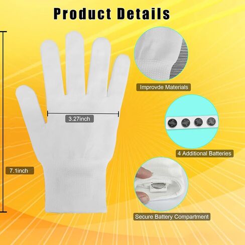 قفازات Rave Gloves LED لأزياء الهالوين العائلية، ألعاب قفازات مضيئة للأعمار من 14 عامًا فما فوق، ألعاب Rave، ألعاب أصدقاء قوس قزح، ألعاب رائعة للرجال والنساء الذين تتراوح أعمارهم بين 13 و18 عامًا فما فوق in Kuwait