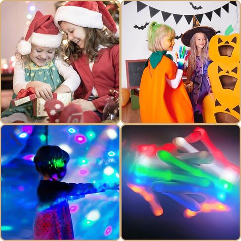 قفازات Rave Gloves LED لأزياء الهالوين العائلية، ألعاب قفازات مضيئة للأعمار من 14 عامًا فما فوق، ألعاب Rave، ألعاب أصدقاء قوس قزح، ألعاب رائعة للرجال والنساء الذين تتراوح أعمارهم بين 13 و18 عامًا فما فوق in Kuwait