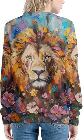 PinUp Angel Cute Animal Graphic Classic Pullover Soft Long Sleeve Art Oil Painting Patterned Sweatshirts for Women in Kuwait