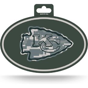 Rico Industries NFL Kansas City Chiefs Full Color Oval Sticker Colored Oval Sticker, 4 x 6, White